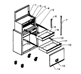 Tool Chest Diagram and Parts List for 706333921  Craftsman Tool Stand & Cart