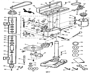 Part Location Diagram of JT9-10602001 Jet TABLE LOCK HANDLE