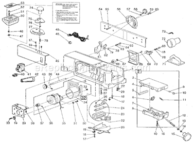 Unit Parts Diagram and Parts List for 149236222  Craftsman Planer Jointer