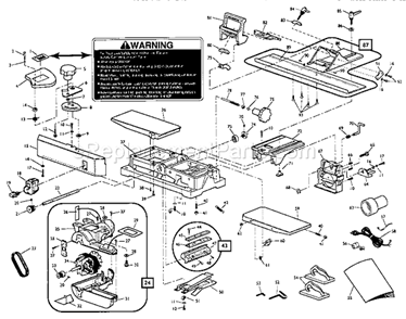 Unit Parts Diagram and Parts List for 149236280  Craftsman Planer Jointer