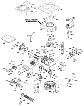 Replacement Parts Diagram and Parts List for 143434062  Craftsman Engine