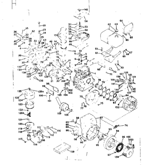 Basic Engine Diagram and Parts List for 143578052  Craftsman Engine