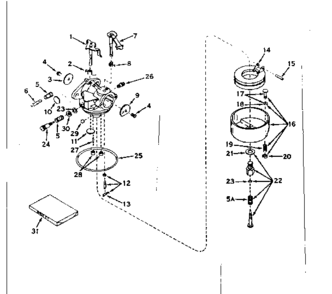 Carburetor No. 630992b Diagram and Parts List for 143576282  Craftsman Engine