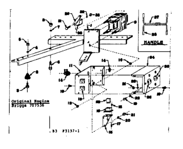 Mounting Base And Handle Diagram and Parts List for 5803137-1  Craftsman Generator