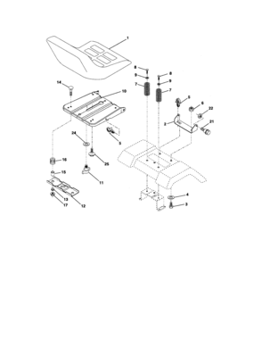 Seat Assembly Diagram and Parts List for 917276391  Craftsman Lawn Tractor