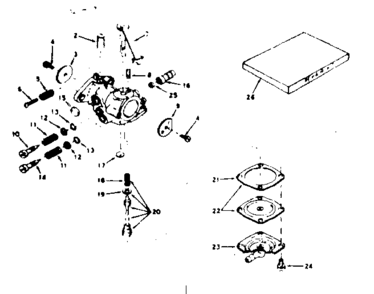 Carburetor Diagram and Parts List for 143604012  Craftsman Engine
