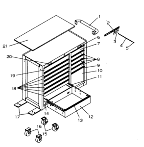 Part Location Diagram of M15862 Craftsman Tool chest drawer slide, right