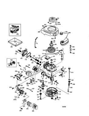 Engine Diagram and Parts List for 143004008  Craftsman Engine