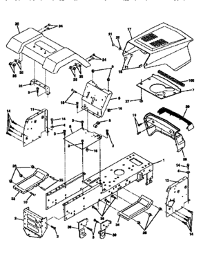 Chassis And Enclosures Diagram and Parts List for 917252502  Craftsman Lawn Tractor