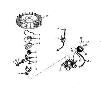 Magneto No. 610690a Diagram and Parts List for 143561062  Craftsman Engine
