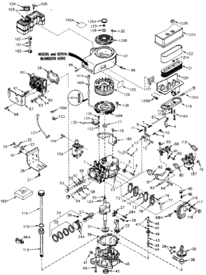 Replacement Parts Diagram and Parts List for 143396022  Craftsman Engine