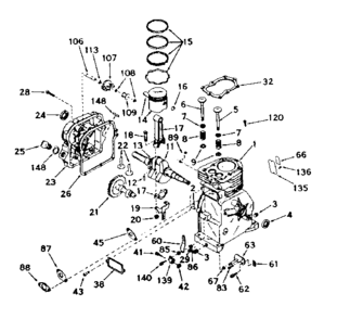 Unit Parts Diagram and Parts List for SBH-221  Craftsman Engine