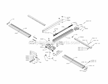 Fence Assembly Diagram and Parts List for 152221140  Craftsman Table Saw