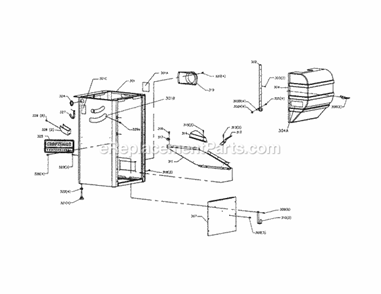Stand Assembly Diagram and Parts List for 152221240  Craftsman Table Saw