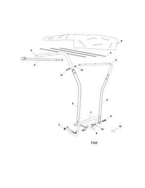 Sun Shade Diagram and Parts List for 48626248  Craftsman Lawn Tractor