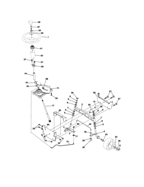 Steering Diagram and Parts List for 917287081  Craftsman Lawn Tractor