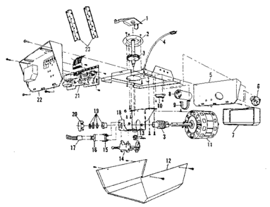 Chassis Assembly Diagram and Parts List for 139536006  Craftsman Garage Door Opener