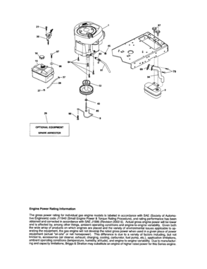 Engine Diagram and Parts List for 917288111  Craftsman Lawn Tractor
