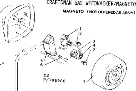 Magneto Diagram and Parts List for 234796900  Craftsman Trimmer