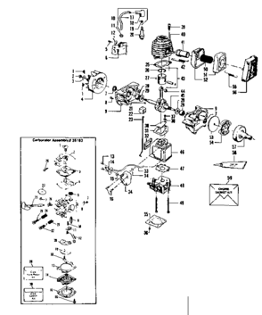 Engine Diagram and Parts List for 358796210  Craftsman Trimmer