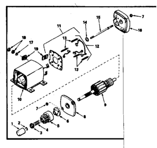 Starter Motor Diagram and Parts List for 143386022  Craftsman Engine