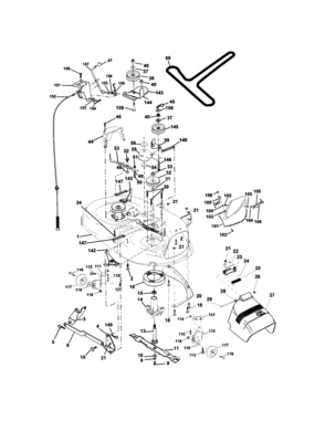 Mower Deck Diagram and Parts List for 917272430  Craftsman Lawn Tractor
