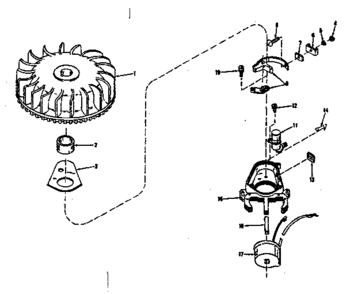 Magneto (wico Fw-2617) Diagram and Parts List for 143101021  Craftsman Engine