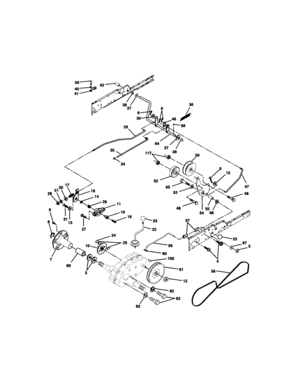 Ground Drive Diagram and Parts List for 917272954  Craftsman Lawn Tractor