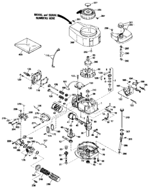 Replacement Parts Diagram and Parts List for 143434102  Craftsman Engine