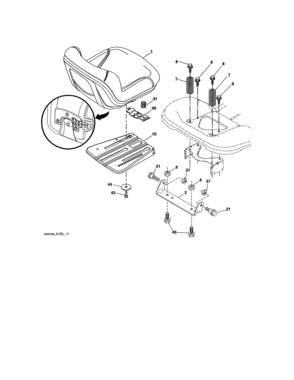Seat Assembly Diagram and Parts List for 917986332  Craftsman Lawn Tractor