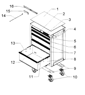 Tool Chest Diagram and Parts List for 706461150  Craftsman Tool Stand & Cart