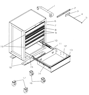 Part Location Diagram of T19223A3 Craftsman Handle red