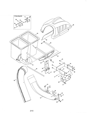 Two Bin Bagger Diagram and Parts List for 247240192  Craftsman Lawn Tractor