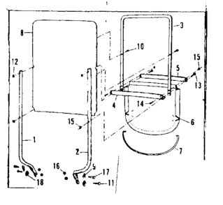 Main Frame Diagram and Parts List for 53682563  Craftsman Snow Blower