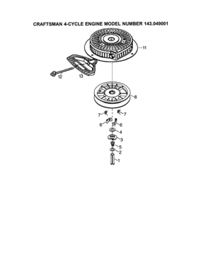 Rewind Starter Diagram and Parts List for 143049001  Craftsman Engine