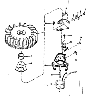 Magneto (wico Fw-2640) Diagram and Parts List for 143102171  Craftsman Engine