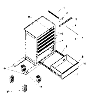 Cabinet Parts Diagram and Parts List for 706593093  Craftsman Tool Stand & Cart