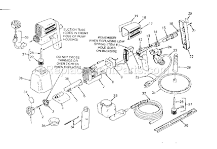 Page A Diagram and Parts List for 16515502  Craftsman Paint Sprayer