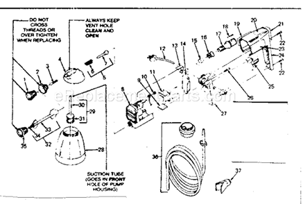 Page A Diagram and Parts List for 165155250  Craftsman Paint Sprayer
