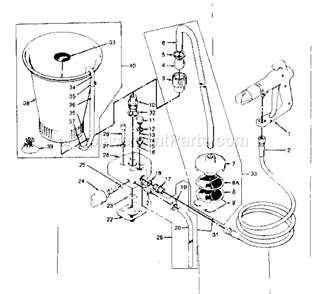 Page B Diagram and Parts List for 165155573  Craftsman Paint Sprayer
