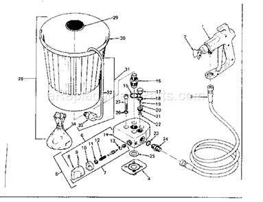 Page B Diagram and Parts List for 165155590  Craftsman Paint Sprayer
