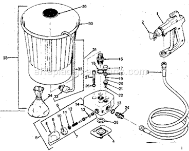 Page B Diagram and Parts List for 165155610  Craftsman Paint Sprayer