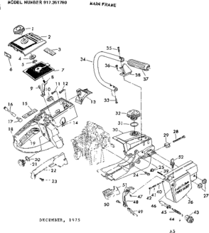 Main Frame Diagram and Parts List for 917351780  Craftsman Chainsaw