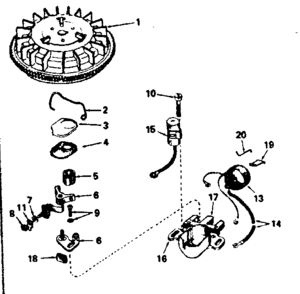 Magneto Diagram and Parts List for 143344322  Craftsman Engine
