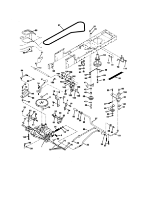 Ground Drive Diagram and Parts List for 917270813  Craftsman Lawn Tractor