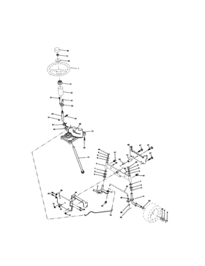 Steering Diagram and Parts List for 917277130  Craftsman Lawn Tractor