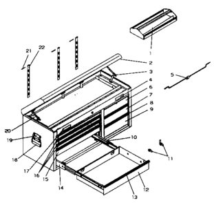 Cabinet Parts Diagram and Parts List for 706956740  Craftsman Tool Stand & Cart