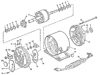 Motor Assembly 68037 Diagram and Parts List for 68037  Craftsman Power Motor