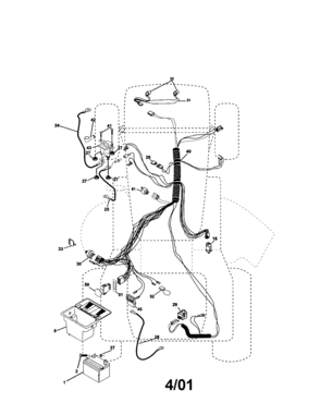 Electrical Diagram and Parts List for 917272421  Craftsman Lawn Tractor