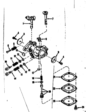 Carburetor No.30119 (power Products) Diagram and Parts List for 143102130  Craftsman Engine